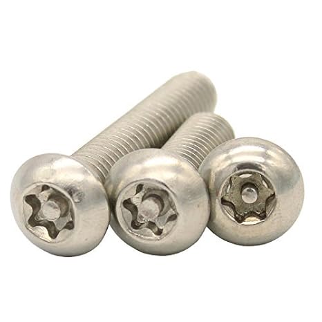 M8 x 20mm Pin-in-head Security Screws, 8-Pieces, Stainless Steel 304, Right Hand Threads, Metric