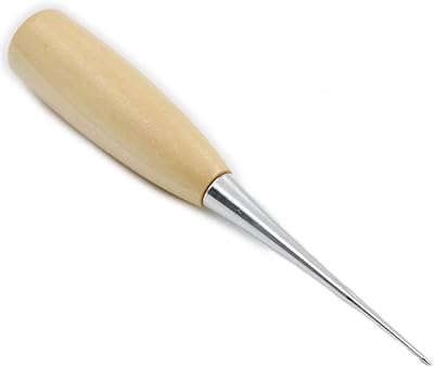 BeeSpring Leather Sewing Awl Wood Handle Drillable Awl Pin Punching Hole Maker Stitching Overstitch Sewing Awl Kit