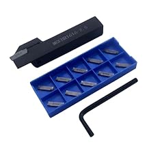 13pcs Lathe Grooving Tool Holder Grooving Cut-Off Tool Holder MGEHR1616-2.5 with 11pcs MGMN250-G Indexable Carbide Grooving Inserts