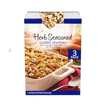 Classic Herb Seasoned Holiday Stuffing Mix, White and Wheat Bread, 3 Bags, 48 oz
