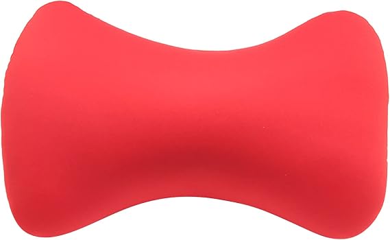 Microbead Bone Neck Pillow Portable Mini Microbeads Travel Pillows Mooshi Jelly Cervicals Pillow Cushion Back Head Neck Support Sleeping Throw Pillows for Airplane Car Sofa Bed (Red, 7.78 * 14.96in)