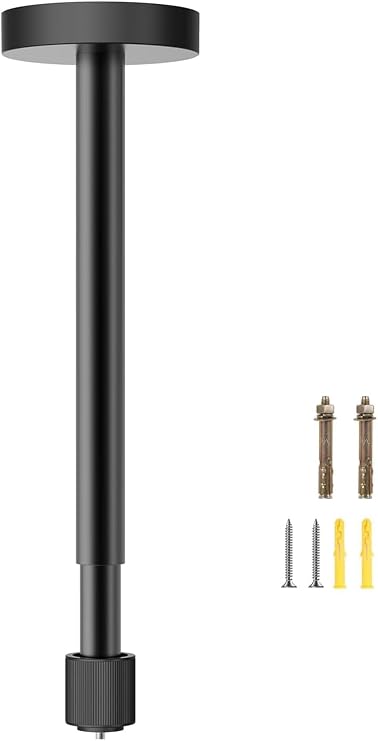 Aurzen Projector Ceiling Mount with New Gimbal, 15.75" - 23.62" Adjustable Length, 14-Inch Screw, Compatible with TMY, HAPPRUN, Yaber, Epson & Most Projectors, Ceiling/Wall Use with Adjustable Angle