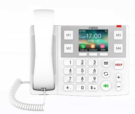 Fanvil X305 Big Button IP Phone 2 SIP Lines, PoE, Dual-Band Wi-Fi, Bluetooth 4.2, and 433MHz Wireless Emergency Button Support, with 3.5" Color Screen