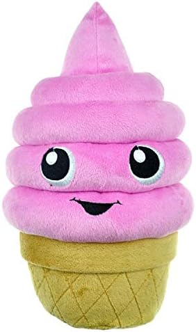 Chomper Food Junkeez Ice Cream Cone Plush Dog Toy - Small