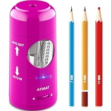 AFMAT Electric Pencil Sharpener, Rechargeable Fully Automatic Pencil Sharpener for Jumbo & Colored Pencils (7-11.5mm), Auto in/Out, Hands-Free, Portable for Home/Classroom/Office PSX6(Purple)