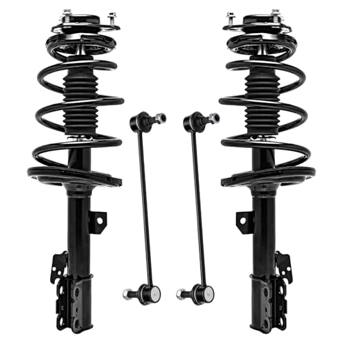 Detroit Axle - FWD 3.5L Front Struts Kit for 2011-2014 Toyota Sienna, 2 Complete Ready Install Struts with Coil Spring Assembly 2 Sway Bar Links Suspension Kit 2012 2013 Replacement