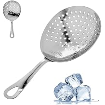 A Bar Above Stainless Steel Julep Strainer, 304 Metal Cocktail Sieve for Spirit-Forward Drinks, Rounded Handle Bartender Tool for Mixing Glasses and Shakers, Professional-Grade Drink Strainer