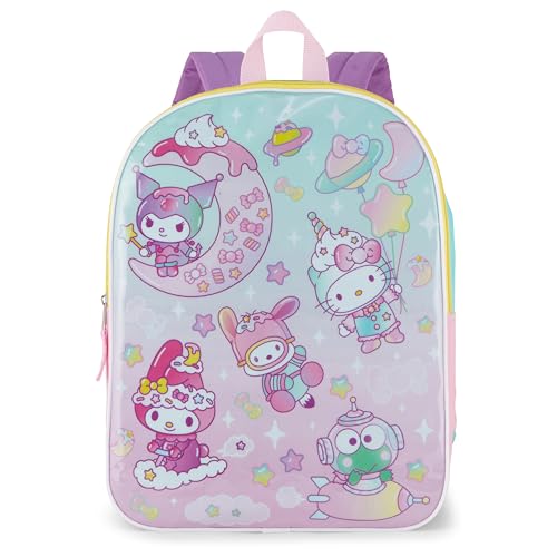 Fast Forward Hello Kitty Backpack for Girls 15 | Cute Hello Kitty Bookbag for Kids | Padded Straps & Large Zip Compartment | Hello Kitty & Friends Back to School Supplies