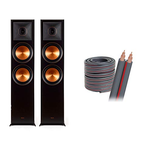 Klipsch RP-8000F Floorstanding 150-Watt Speaker Pair with an AudioQuest 30-FT 14 AWG Unterminated Speaker Cable