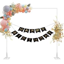 8FT Wedding Arch Square Backdrop Stand, Stable Balloon Arch Frame, Metal Square Arch Stand Arbor Frame for Ceremony Anniversary Birthday Party Graduation Photo Background Decoration
