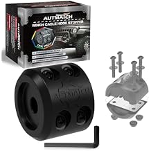 AUTMATCH Winch Cable Hook Stopper (1 Pack), Silicone Rubber Winch Stopper for Wire & Synthetic Rope, Winch Line ATV UTV, Shock Absorbent, Prevent Pulling Bounce and Abrasion, Black