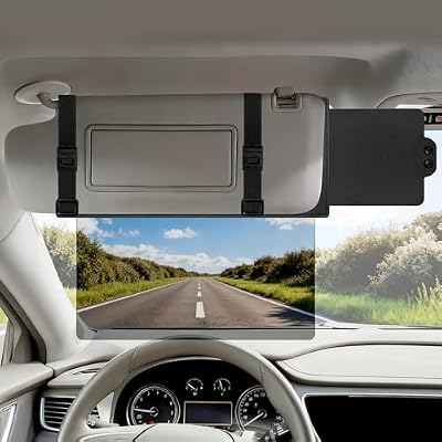 Veharvim Sun Visor Extender for Car Polarized, UV400, PC Lens, Side Sunshade, Straps&Adjusters, Car Visor Extender Sun Blocker, Visor Extender Attachment, Anti-Glare for Safe DrivingDriver Side