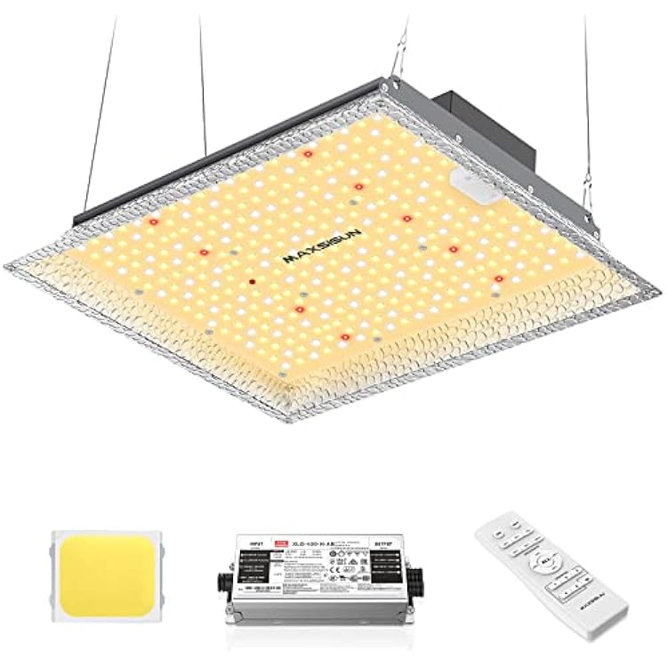 MAXSISUN MF1000 Grow Light, 100 Watt LED Grow Lights for Indoor Plants Full Spectrum Remote Control Dimmable Growing Lamps for a 2x2 Grow Tent Veg & Bloom