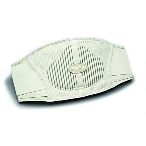 ObusForme MediumLarge Back Belt With Built-In Lumbar Support Engineered For The Human Body, Designed To Promote Proper Posture and Body Mechanics During Sports and Activities, Light Grey, For Women