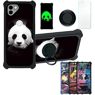 Aroepurt Solana Mobile Saga Phone Case Compatible with Osom OV1 Saga Phone Phone Case Cover [with Tempered Glass Screen Protector][Hard PC  Soft Silicone][Ring Support] [Luminous Effect] YGH-HBX