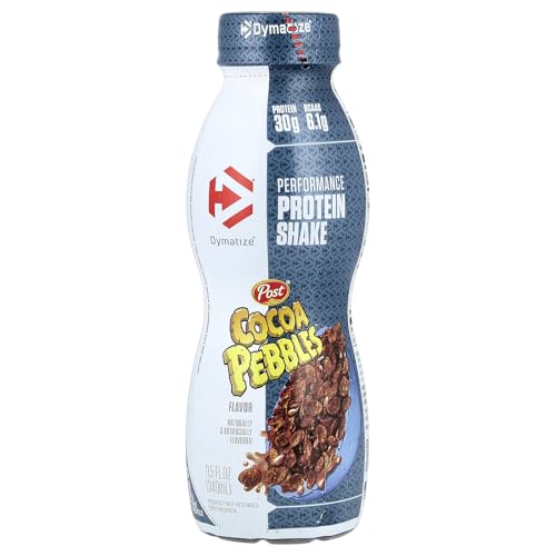 Dymatize Protein Shake, Cocoa Pebbles, 30g Protein, Meal Replacement or Pre-Workout Drink, On-the-Go Breakfast, 6.1g BCAAs, No Added Sugar, Gluten Free, Ready to Drink, 11.5 fl oz