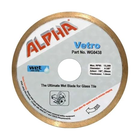 Alpha Tools Vetro Diamond Glass Blade Wet Cutting for Glass and Porcelain