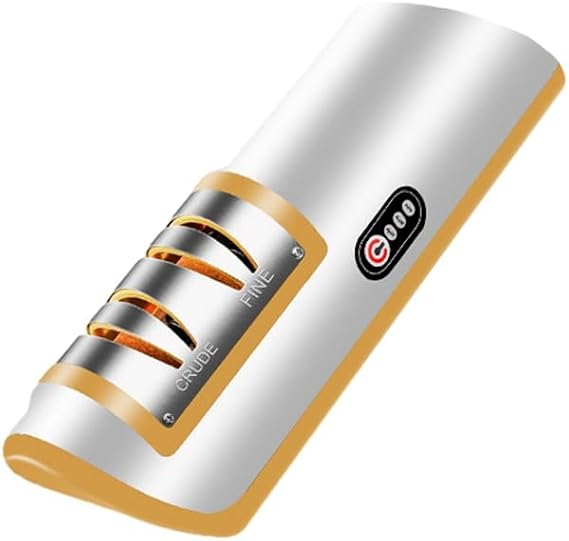 Electric Knife Sharpener Automatic Adjustable Kitchen Tool for Fast Sharpening Knives Scissors Yellow