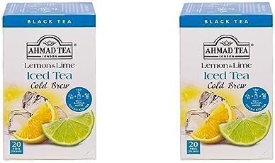 Ahmad Tea Lemon & Lime Cold Brew | Black Tea - 20 Teabag Sachets Pack of 2