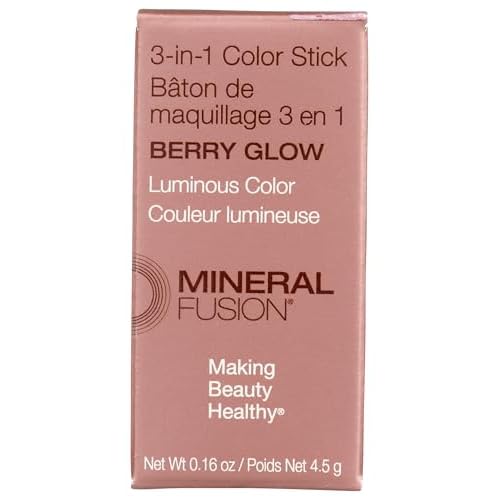3-In-1 Color Stick - Berry Glow by Mineral Fusion for Women - 0.16 oz Makeup