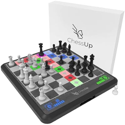 ChessUp 1 - Electronic Chess Board by Bryght Labs - Built-in Chess Engine & Instructor - Includes Chess Set TouchSense Pieces - Light Up Smart Chess Board - Features AI, Wireless Play & Companion App