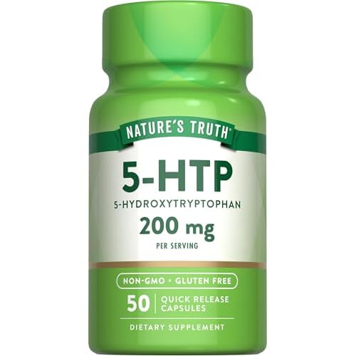 Natures Truth 5HTP 200mg Capsules | 50 Count | 5 Hydroxytryptophan | Non-GMO & Gluten Free Supplement
