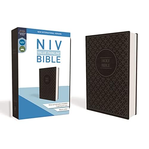 NIV, Value Thinline Bible, Leathersoft, GrayBlack, Comfort Print Imitation Leather November 21, 2017