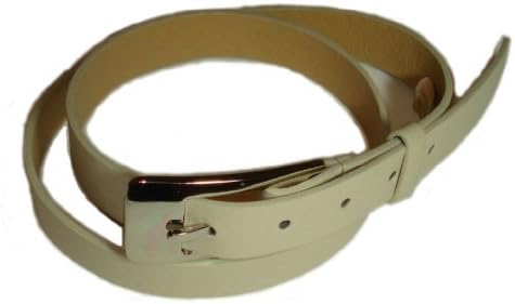 BeltsandStuds Women Designer Skinny Off White Dress Belt