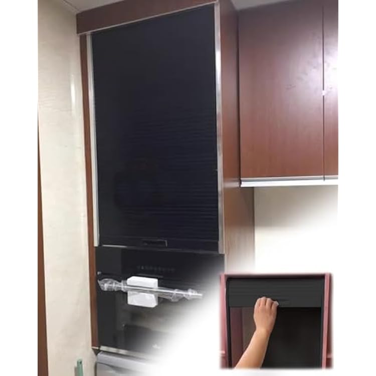 ZIMGOD Roll Up Cabinet Door Kit Tambour, Space Saving Folding Sliding Door, Plastic Roller Doors for Cupboard Vanity Cabinet32x28 81.3x71.1cm