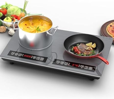 ANHANE 24-Inch Double Induction Hob, 3600W Portable Electric Hob