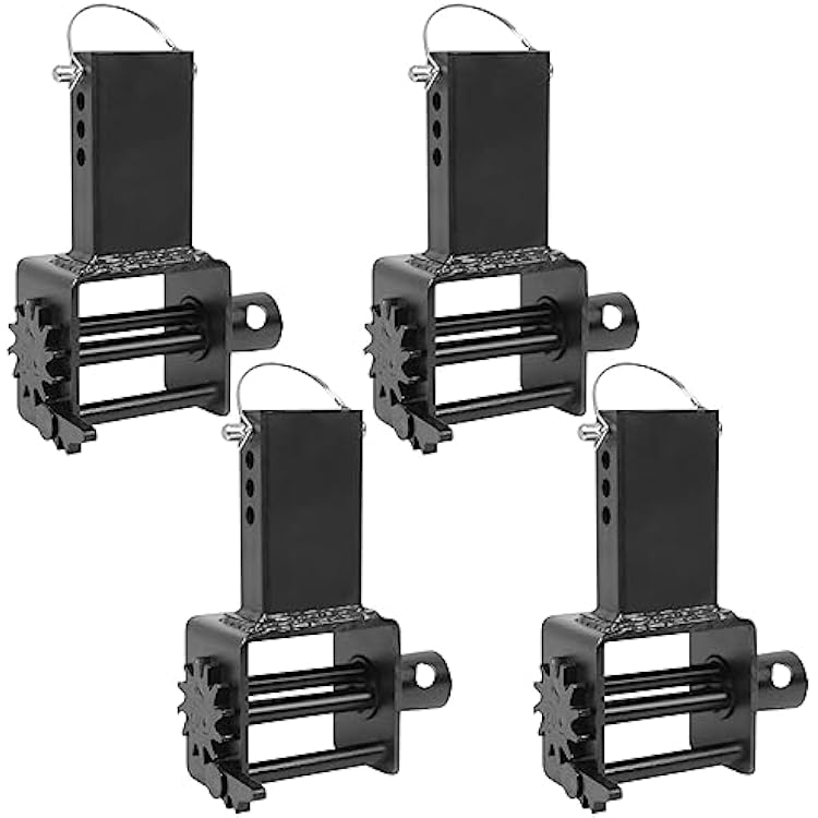 Towallmark Trailer Stake Pocket Winch, Heavy Duty Trailer Stake D Ring for Trailer with Standard Size Winch Bar, Black, 4 Pack