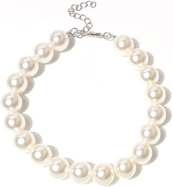 Adorable Pet Pearl Collar Adjustable Cat Dog Pet Necklace Jewelry Chihuahua York Girl Clothing Dress Accessories