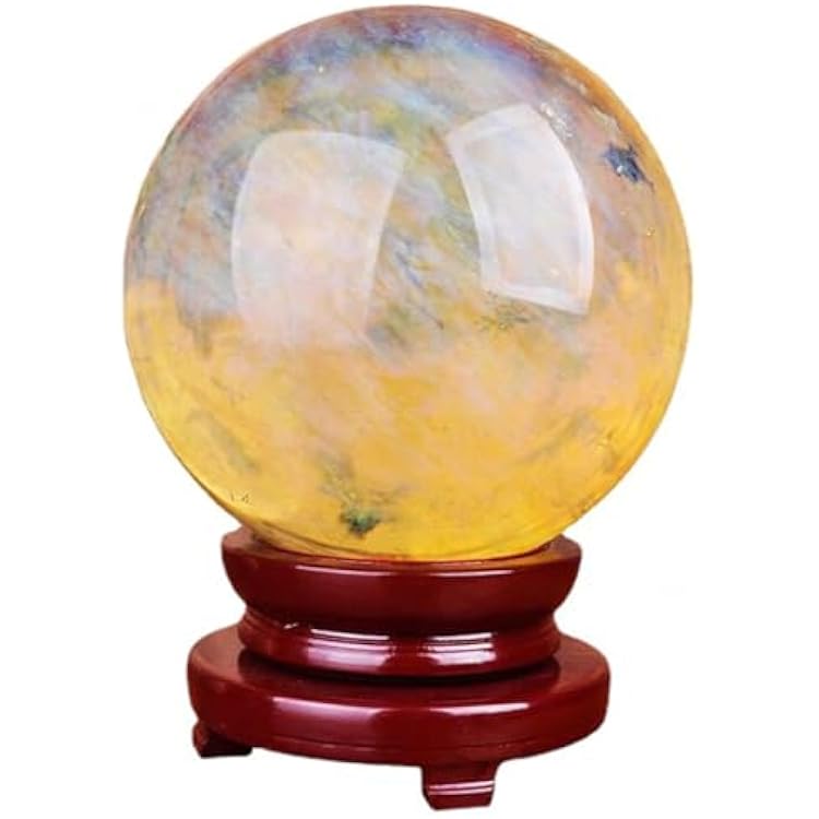 Citrine Crystal Ball with Stand Crystal Sphere Balls for Witchcraft and Decorative Balls180mm