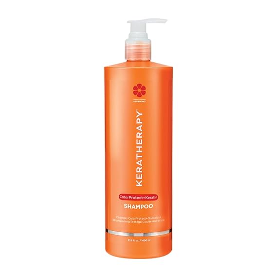 KERATHERAPY Keratin Infused Color Protect Shampoo, 33.8 fl. oz., 1000 ml - Gluten Free Color Protecting Shampoo for Color Treated Hair with Kerabond Technology, Red Raspberry Oil, Omega 3 & 6