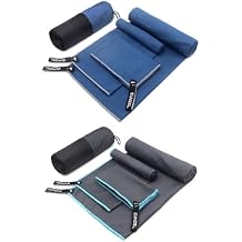 Quick Dry Camping Towel Navy Blue & Grey (Bundle)