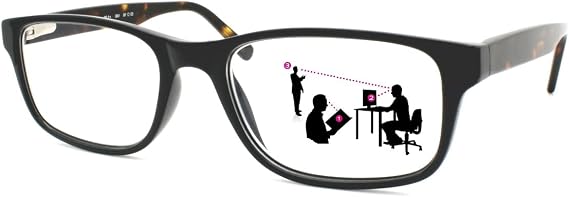 Sightline 6011 Progressive Multifocus Reading Glasses Premium Quality Acetate Frame AR Coated Lenses Medium Fit Unisex