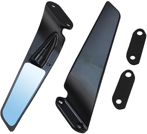 ALmart Motorcycle Modified Wing Stealth Mirrors, Adjustable Rotate Sports Side Winglets Rearview Mirror Fit for CFMOTO 250SR, QJMOTO SRK600 RC/SRK400 RR