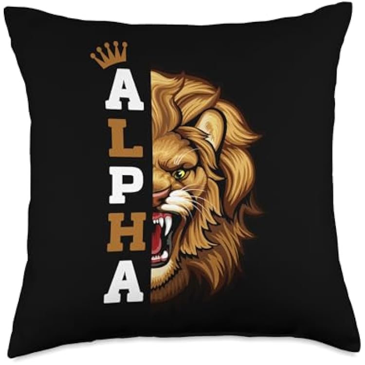 Alpha Male Men Lion Throw Pillow