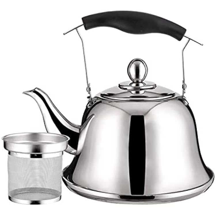 teapot 1-3L Boiling Water Tea Kettle Add Soup Pot for Hot Pot Restaurant Stainless Steel Teapot Kettle for Induction Cooker Tea Kettle True Color 2.0 L