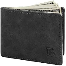 Leather Wallet for Men, Rfid Blocking Bifold Slim Minimalist Front Pocket Men's Wallets,Travel Wallet for Men
