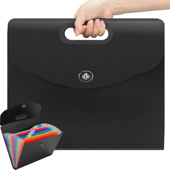 Uquelic Accordion Folder with Handle, Expanding File Folder 13-Pockets