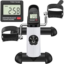 TABEKE Under Desk Bike Pedal Exerciser - Mini Exercise Bike for Arm/Leg Exercise, Pedal Exerciser for Seniors with LCD Display