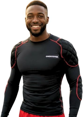 ONEKEEPER 16mm Goalkeeper Padded Compression Long Sleeve Shirt - Kids, Youth & Adult Undershirt Protective Soccer Base Layer