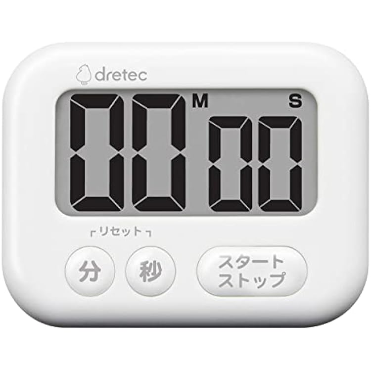 dretec Timer, Studying, Kitchen, Large Screen, Magnet, Digital, Shabon, White