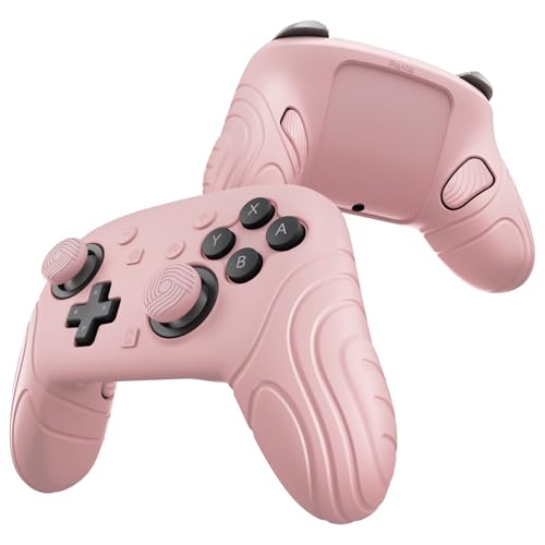 PlayVital for Nintendo Switch 2 Pro Controller Silicone Cover Samurai Edition Protective Skin Case for Switch 2 Pro Controller with Back Button Caps & Thumb Grips & Stickers - Cherry Blossoms Pink