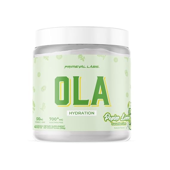OLA Hydration Electrolyte + Immunity Powdered Drink Mix | Latino Aguas Frescas Flavors | Vitamin C Zinc & Taurine |Low Sugar 1 gram per serving |Daily Hydration Drink Mix | 40 Servings | Pepino Limon