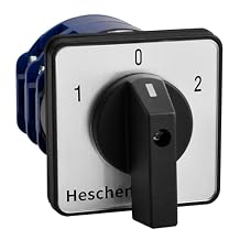 Heschen Universal Rotary Cam Selector Changeover Switch, LW28-125/D202.2, 125A 660VAC, Lacthing Type, ON/Off/ON, 3 Position 2 Phase 8 Terminals