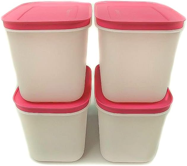 TUPPERWARE Freezer container 1.1 l white-pink (4) container ice crystal ice crystal