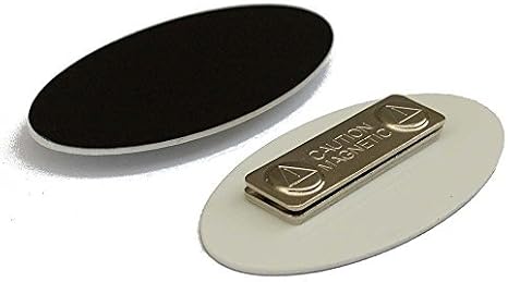 Oval Name Badge Blanks with Magnet - 10 Pack (Black)