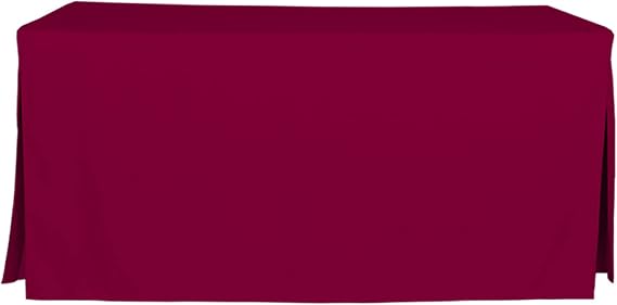 Tablevogue Event Linens Washable Microfiber 6 Foot Fitted Tablecloth Cover for Rectangular Buffet Table, Parties, Holiday Dinner & More, Rectangle, Garnet (Model: Tablevogue Solid)